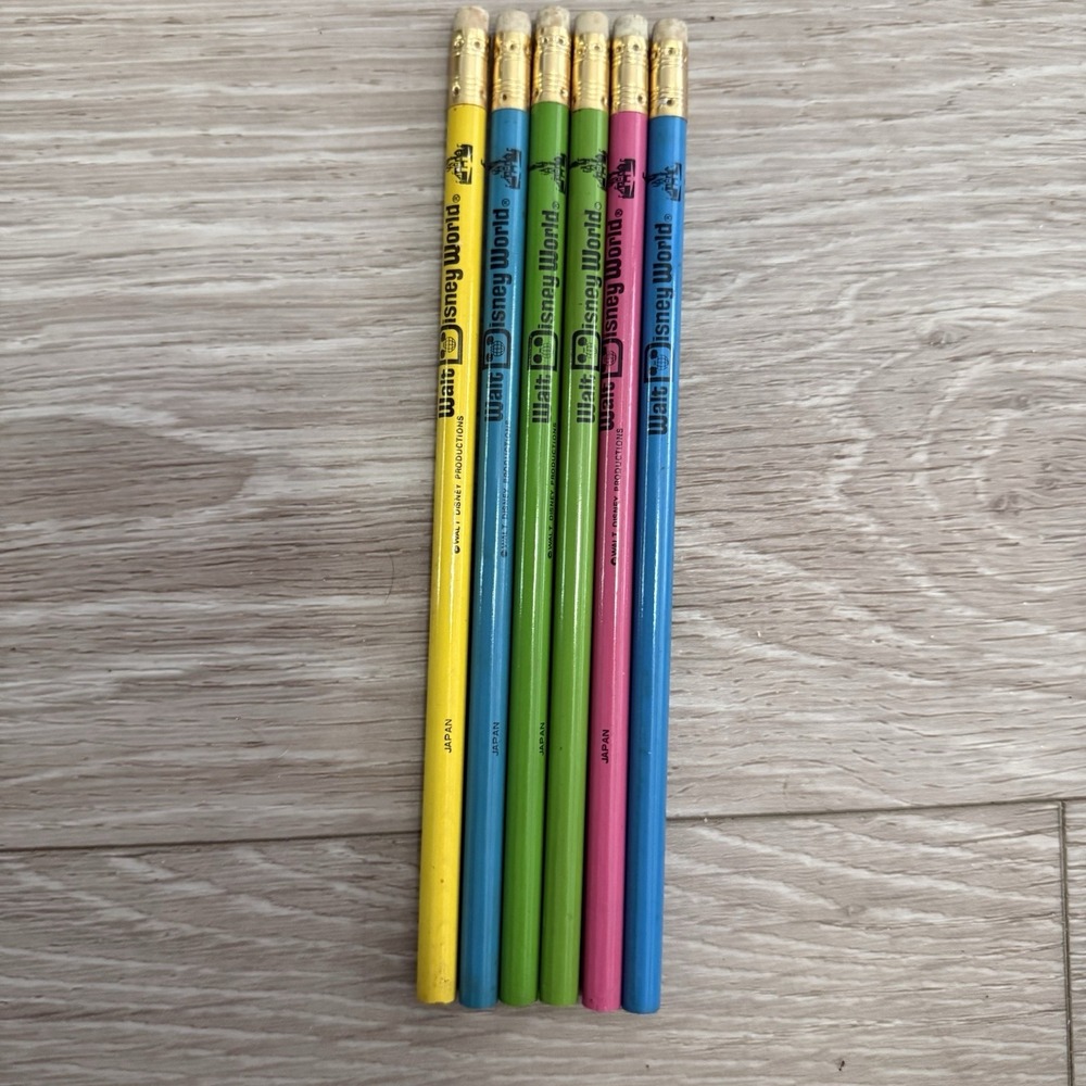 Collectible Walt Disney World Pencils Colorful Unsharpened Made In Japan